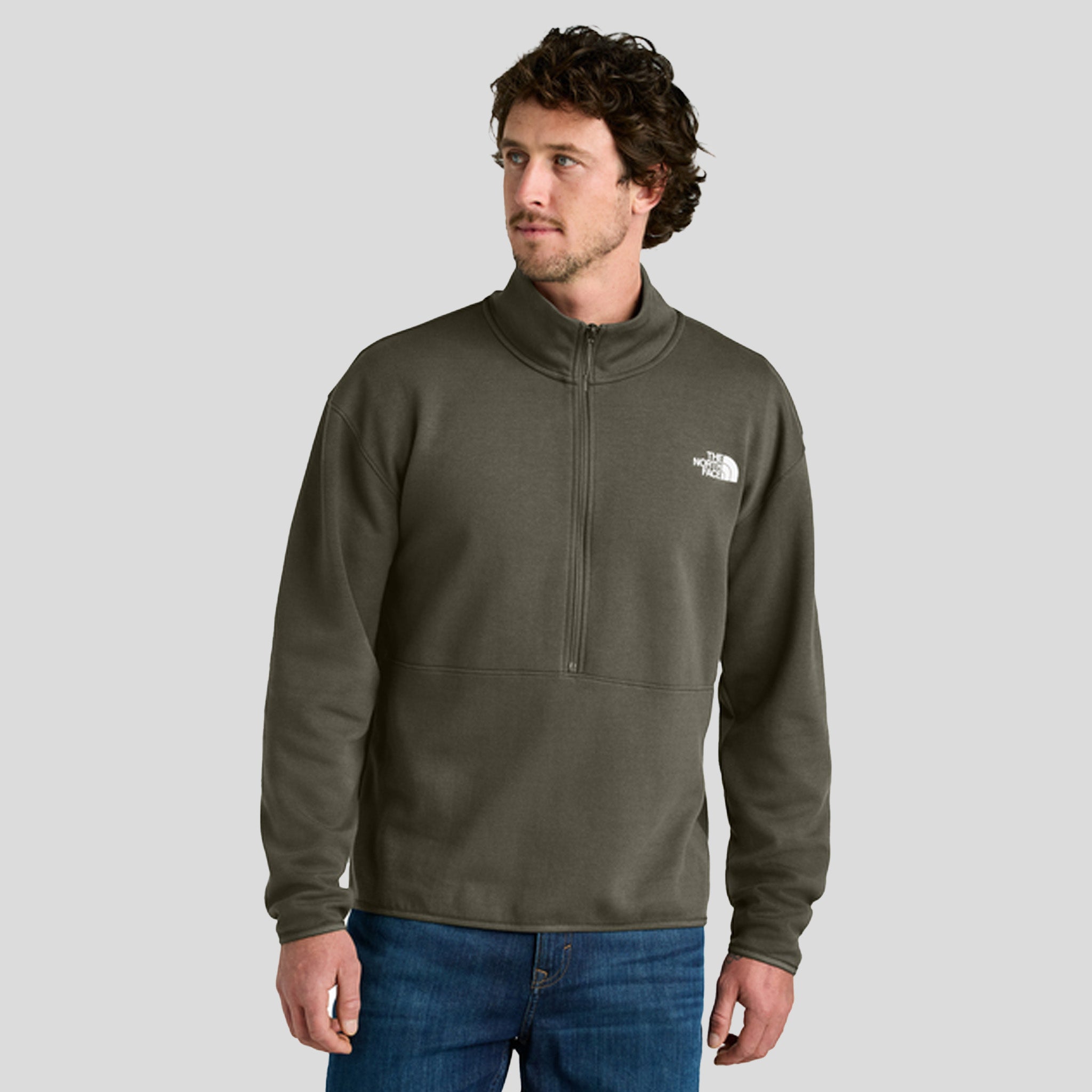 Double-Knit 1/2-Zip Fleece | New Taupe Green