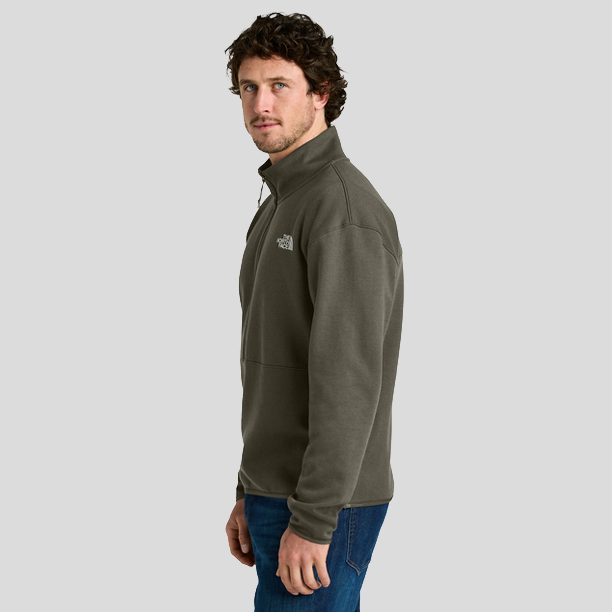 Double-Knit 1/2-Zip Fleece | New Taupe Green