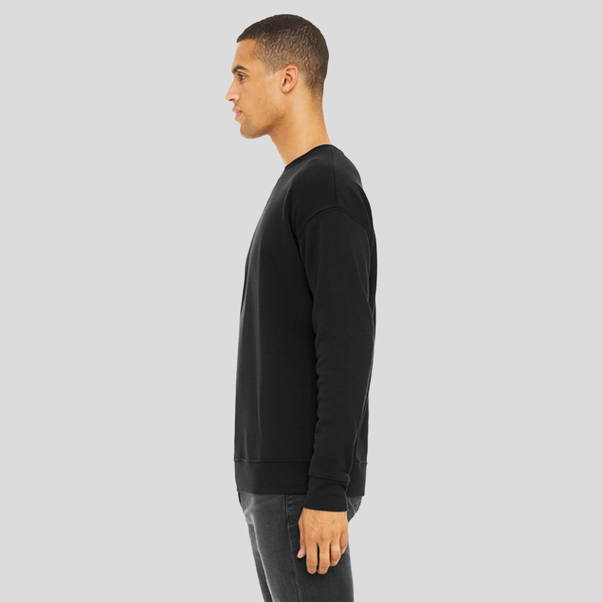 Unisex Sponge Fleece Drop Shoulder Sweatshirt | Black