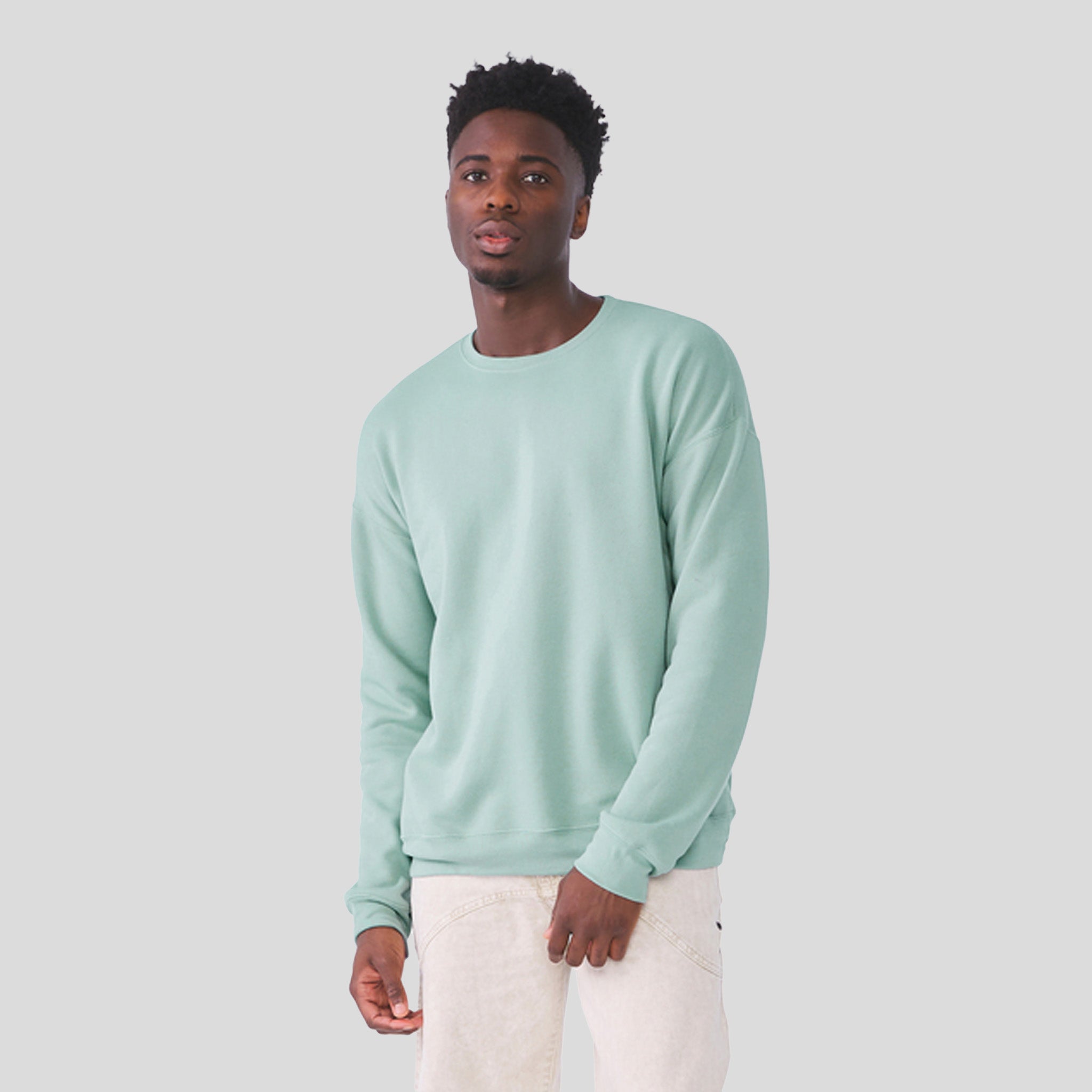 Unisex Sponge Fleece Drop Shoulder Sweatshirt | Dusty Blue