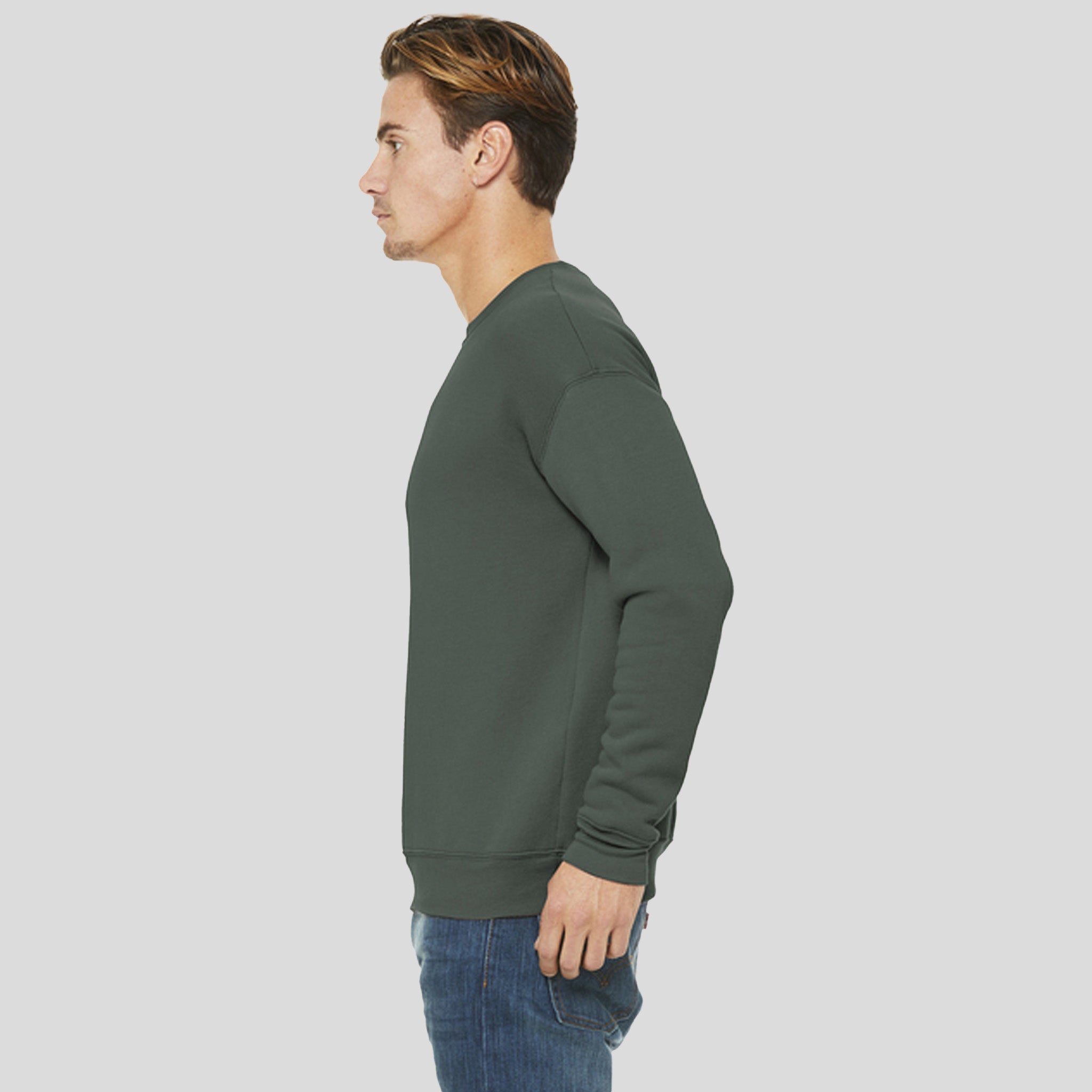 Unisex Sponge Fleece Drop Shoulder Sweatshirt | Military Green