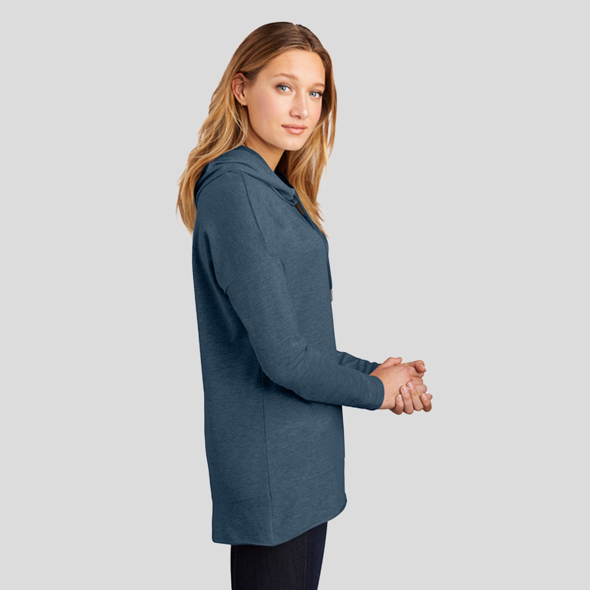 Womenโs Featherweight French Terry โข Hoodie | Washed Indigo