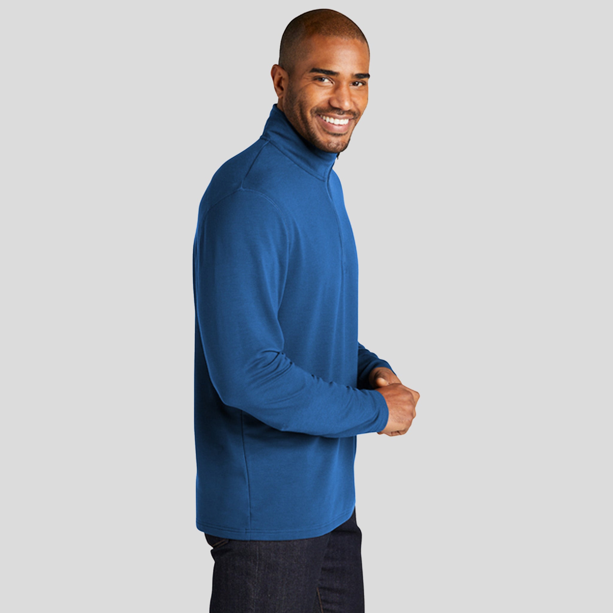 Microterry 1/4-Zip Pullover | Aegean Blue