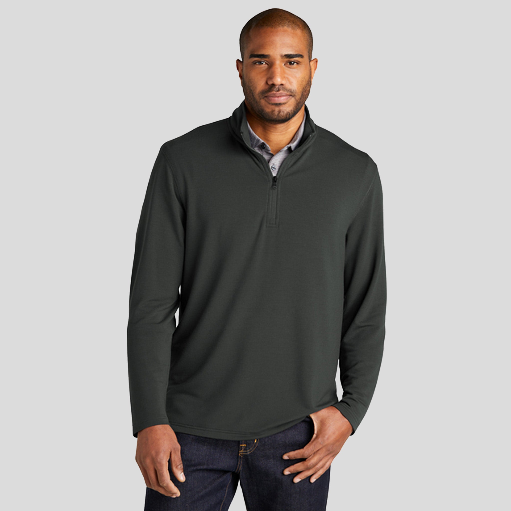 Microterry 1/4-Zip Pullover | Charcoal