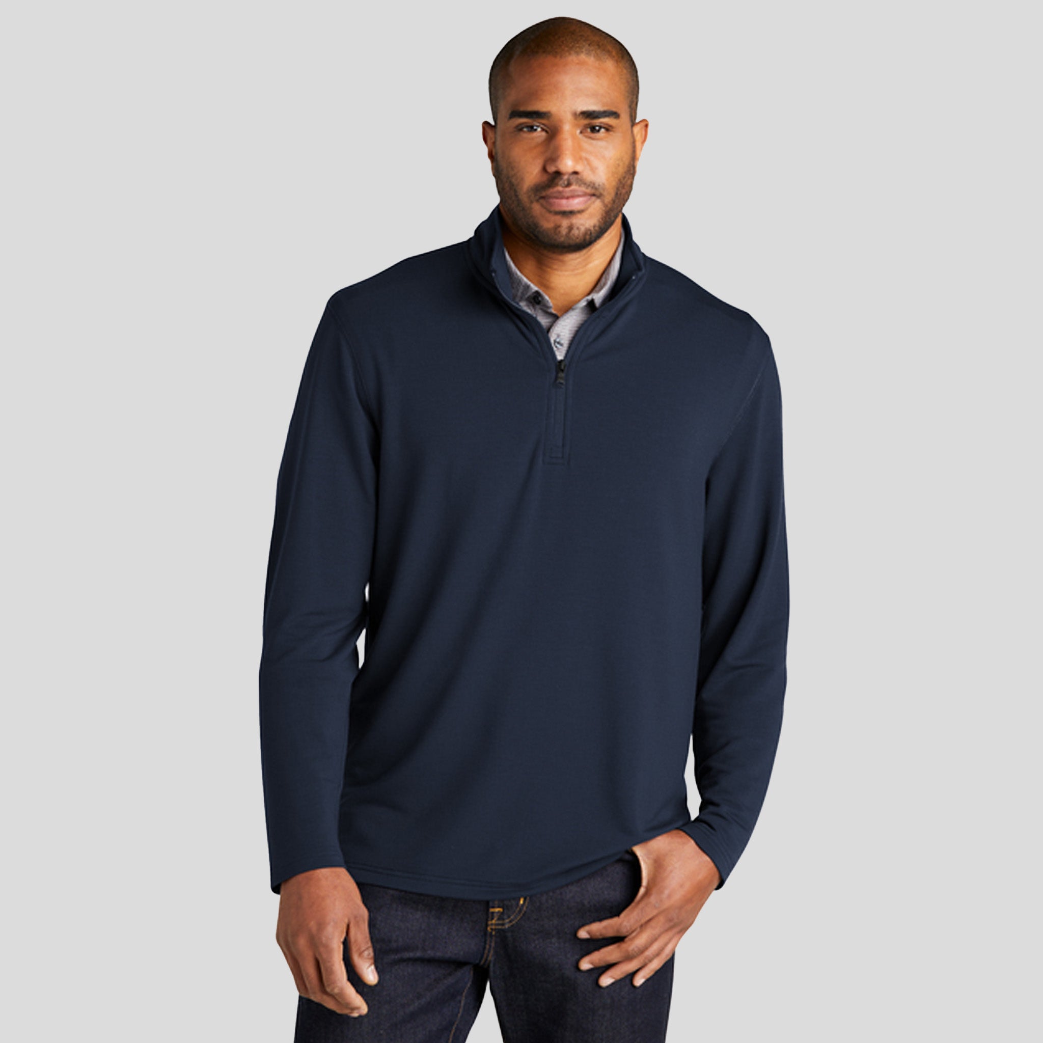 Microterry 1/4-Zip Pullover | River Blue Navy