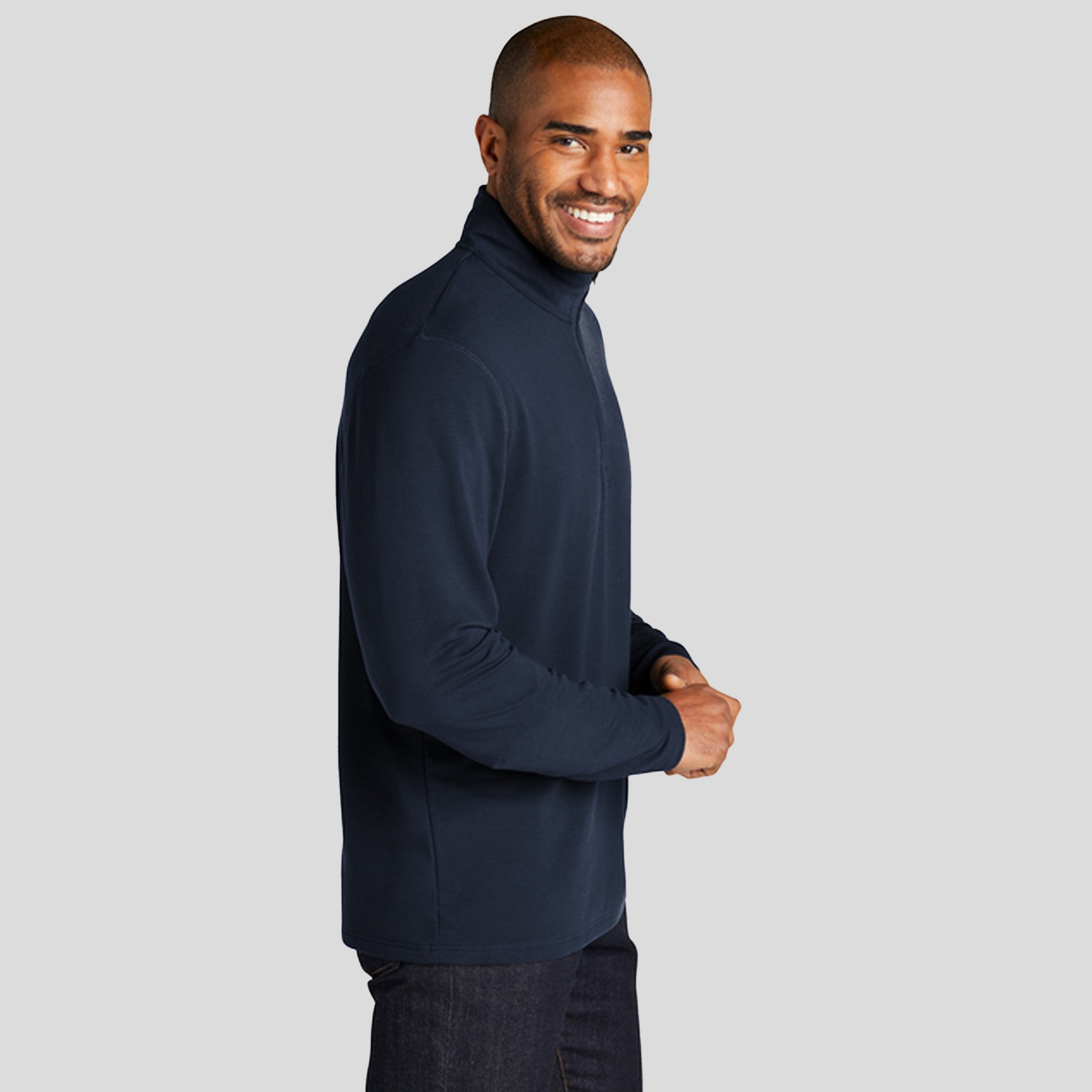 Microterry 1/4-Zip Pullover | River Blue Navy