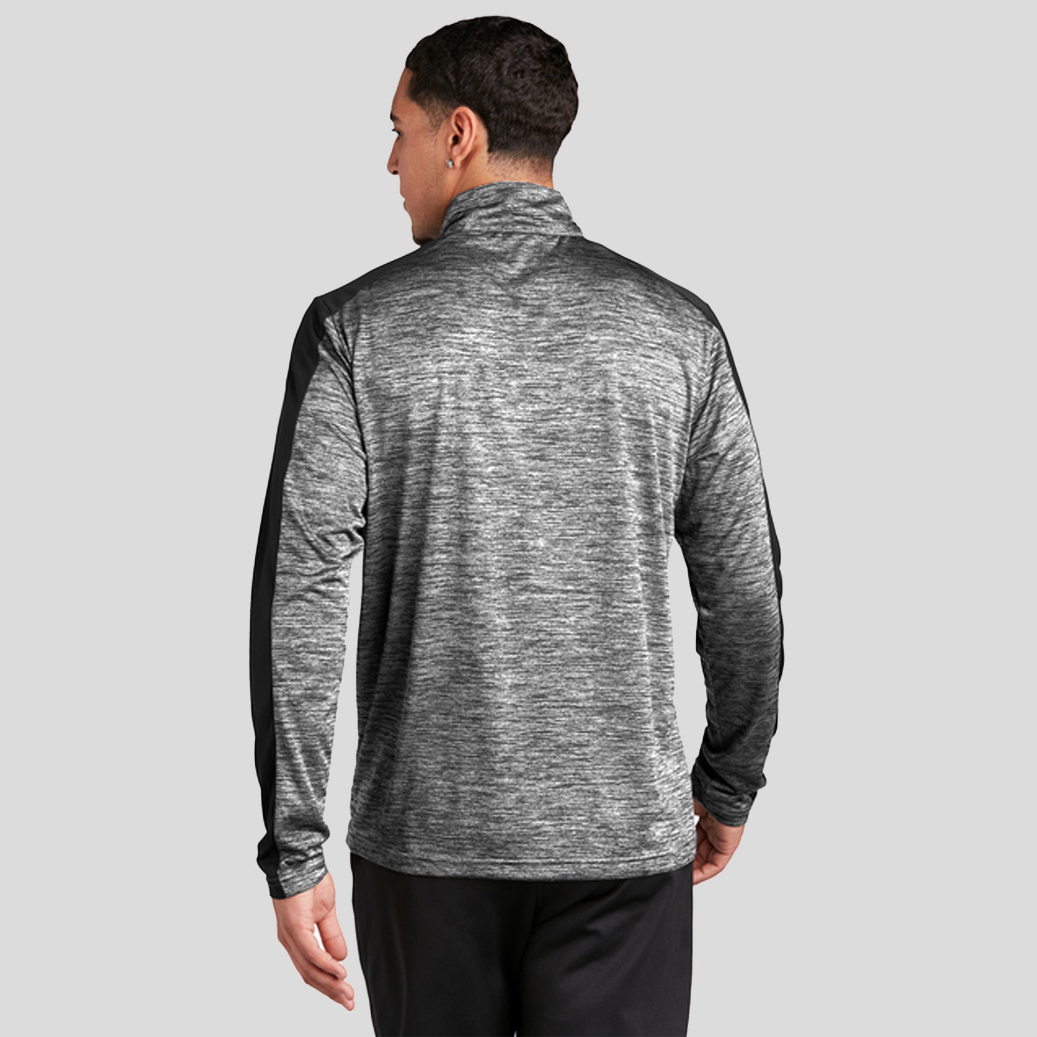 PosiCharge® Electric Heather Colorblock 1/4-Zip Pullover | Black Electric/Black