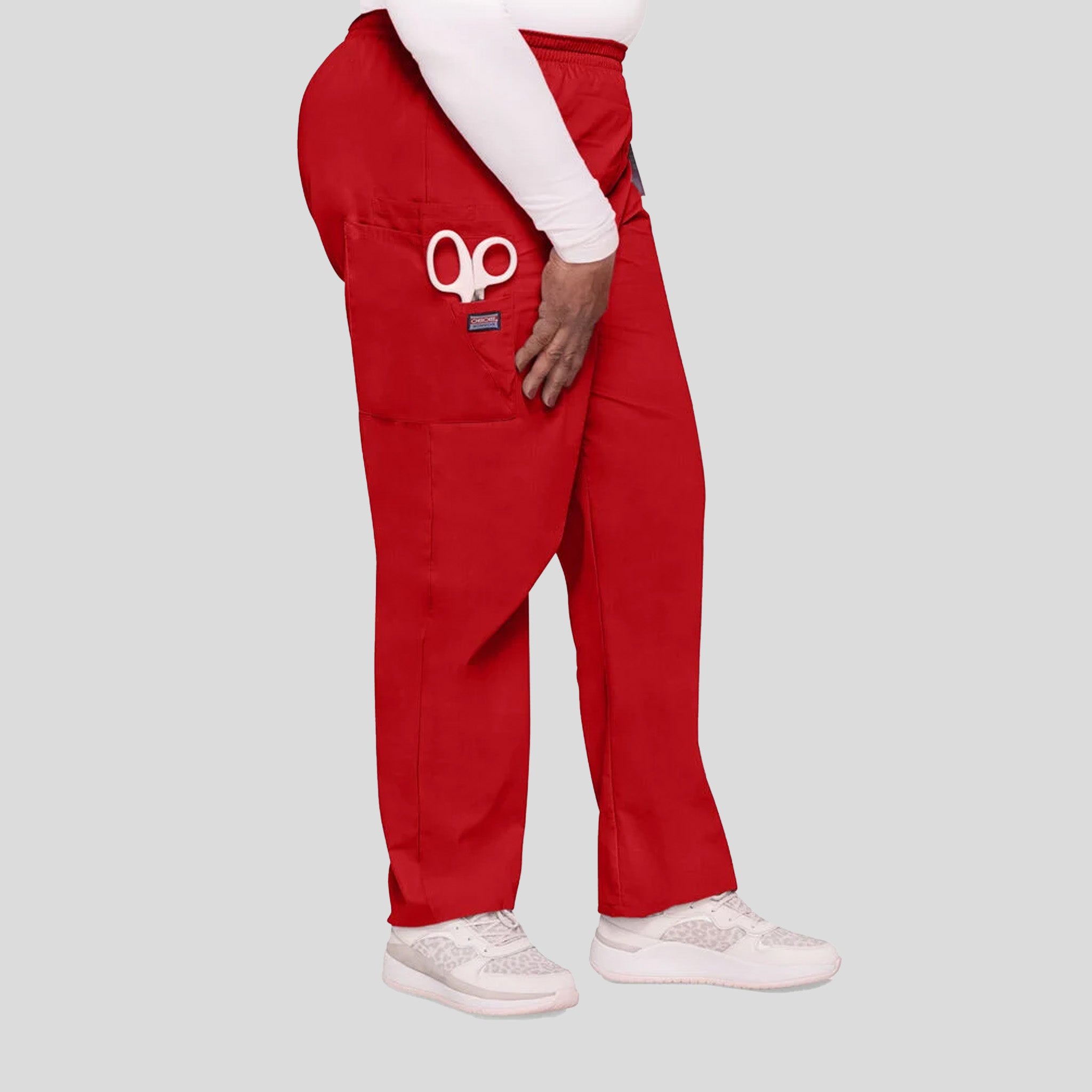 Elastic Waist Utility Scrub Pant | Red